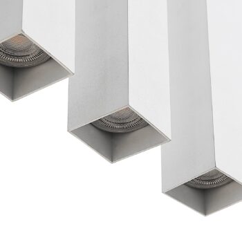 Závesné svietidlo Prios Neliyah, 40 cm dlhé, biele, 4 svetlá, GU10