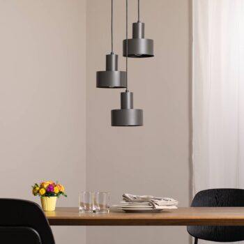 Závesné svietidlo Rif 3, olivovo zelené, okrúhle, 3-pl., Ø 33 cm