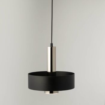 Závesné svietidlo Rif Lux, čierna/strieborná, Ø 25 cm, oceľ