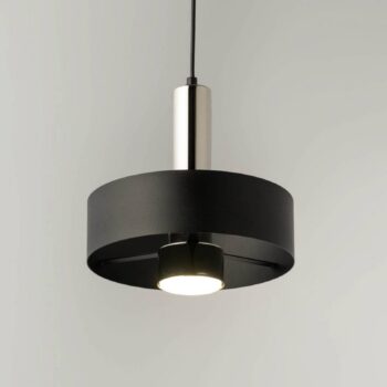 Závesné svietidlo Rif Lux, čierna/strieborná, Ø 25 cm, oceľ