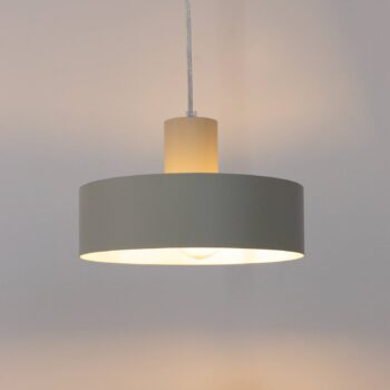 Závesné svietidlo Rif M, taupe, 1-pl., Ø 25 cm, oceľ