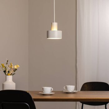 Závesné svietidlo Rif S, taupe, 1-pl., Ø 15 cm, oceľ