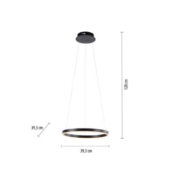 Závesné svietidlo Ritus LED, Ø 39,3 cm, antracit