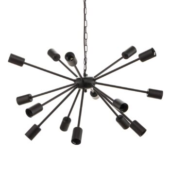 Závesné svietidlo Rod Black XV, čierne, 15-ramenné