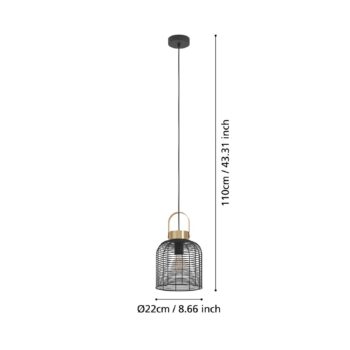 Závesné svietidlo Roundham, priemer 22 cm