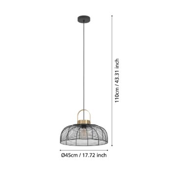 Závesné svietidlo Roundham, priemer 45 cm