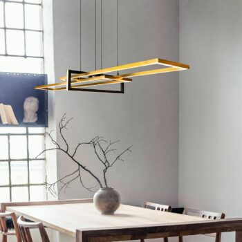 Závesné svietidlo Salinas LED, mosadzná farba, kov, dĺžka 110 cm