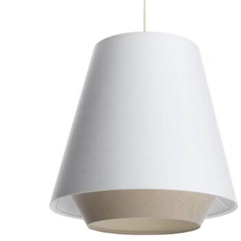 Závesné svietidlo Sensei doblo, biela/béžová, Ø 50 cm, textil