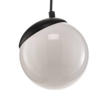 Závesné svietidlo Sfera, 1-pl., sklo, kov, čierna