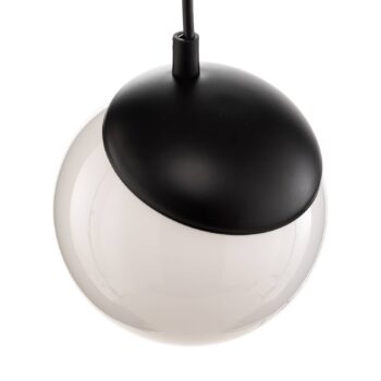 Závesné svietidlo Sfera, 1-pl., sklo, kov, čierna