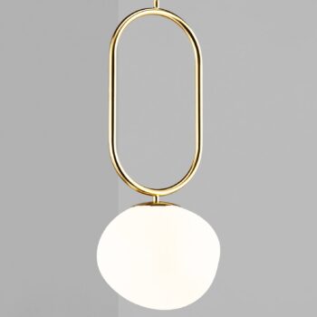 Závesné svietidlo Shapes 22 biela/mosadzná Ø 22 cm