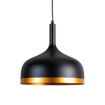 Závesné svietidlo Sivani MR-826, čierna/zlatá, kov, Ø 30 cm