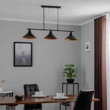 Závesné svietidlo Sivani MR-835 3-light linear black/gold