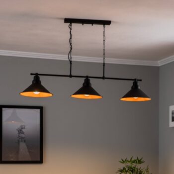 Závesné svietidlo Sivani MR-835 3-light linear black/gold