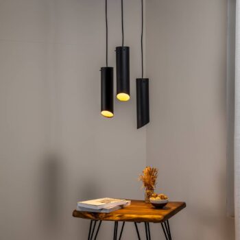 Závesné svietidlo Sivani MR-979, čierne, železo, 3-plameňové, okrúhle