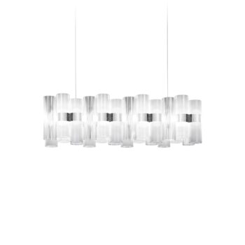 Závesné svietidlo Slamp LED La Lollo, biele, 100 cm
