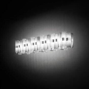 Závesné svietidlo Slamp LED La Lollo, biele, 140 cm