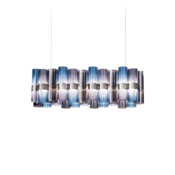 Závesné svietidlo Slamp LED La Lollo, modrá/fialová, 100 cm