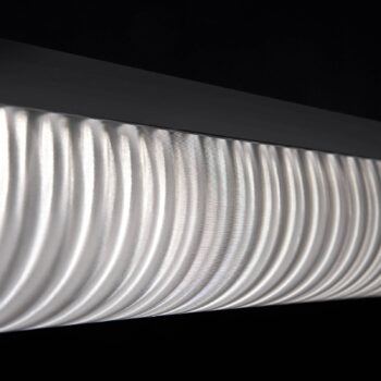 Závesné svietidlo Slamp LED Modula Double, plisované, sivé