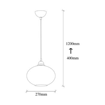 Závesné svietidlo Smoked 050 1-light sklo Ø27cm