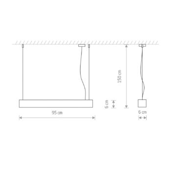 Závesné svietidlo Soft biela 95 cm