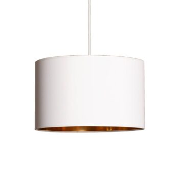 Závesné svietidlo Soho valcovité 1-pl. Ø 40cm biela/zlatá