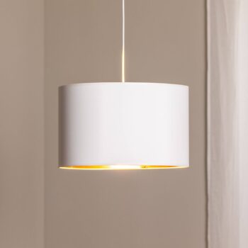 Závesné svietidlo Soho valcovité 1-pl. Ø 40cm biela/zlatá