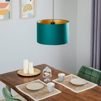 Závesné svietidlo Soho valcovité 1-pl. Ø 40cm zelená/zlatá