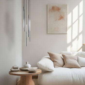 Závesné svietidlo Sopel Lux, 5-pl., okrúhle, čierne/strieborné, G9