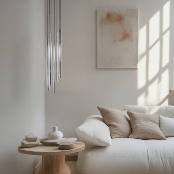 Závesné svietidlo Sopel Lux, 7-pl., okrúhle, čierne/strieborné, G9