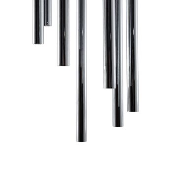 Závesné svietidlo Sopel Lux, 7-pl., okrúhle, čierne/strieborné, G9