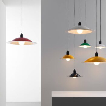 Závesné svietidlo Stilnovo Lampiatta LED, Ø 50 cm, koralová