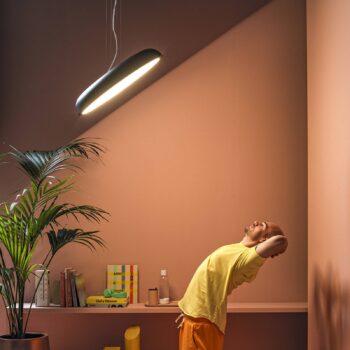 Závesné svietidlo Stilnovo Reflexio LED, Ø46cm, čierna
