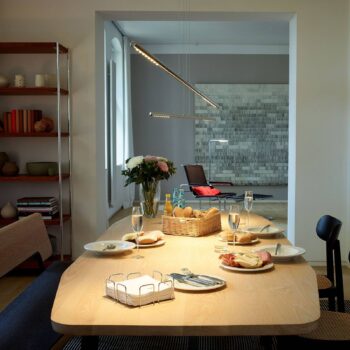 Závesné svietidlo TECNOLUMEN LUM S, 85 cm, chróm