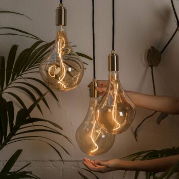 Závesné svietidlo Tala Triple Pendant round, E27 clear, biela/mosadz