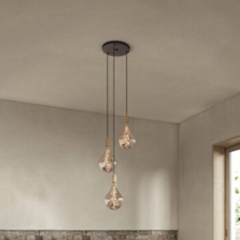 Závesné svietidlo Tala Triple Pendant round E27 clear black/brass