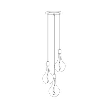 Závesné svietidlo Tala Triple Pendant round E27 clear black/graphite
