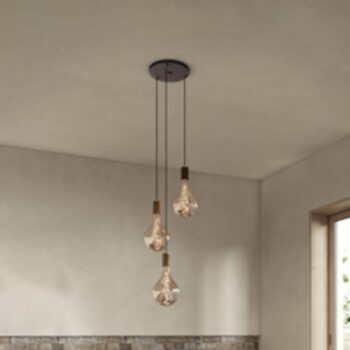 Závesné svietidlo Tala Triple Pendant round E27 clear black/walnut