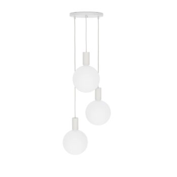 Závesné svietidlo Tala Triple Pendant round, E27 opál, biela/biela