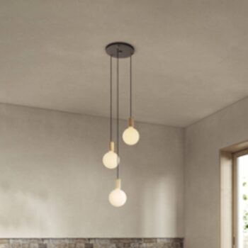 Závesné svietidlo Tala Triple Pendant round E27 opal black/brass