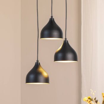 Závesné svietidlo Tattoo 6201 3-light rondel black/gold