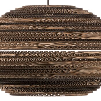 Závesné svietidlo Think Paper Lazy, Ø 44 cm, hnedá farba, kartón, E27