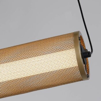 Závesné svietidlo Thread LED, zlatá farba, 3-stupňové stmievanie, oceľ