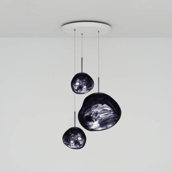 Závesné svietidlo Tom Dixon Melt Trio Round, Ø 81 cm, 3 svetlá, dym