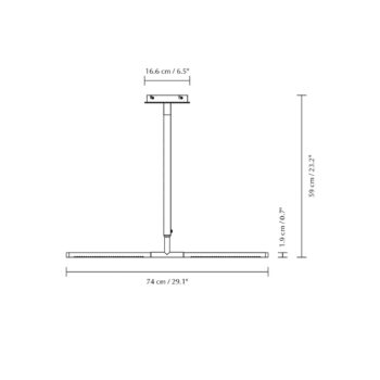 Závesné svietidlo UMAGE LED Omni, mosadz, 2 svetlá, dĺžka 74 cm