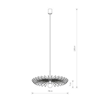 Závesné svietidlo Umbrella v plochom prevedení, zlaté