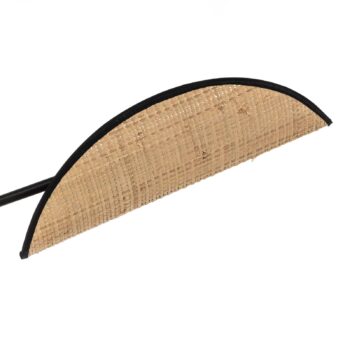 Závesné svietidlo Vene, čierne/rattanoptik, 4-plameňové