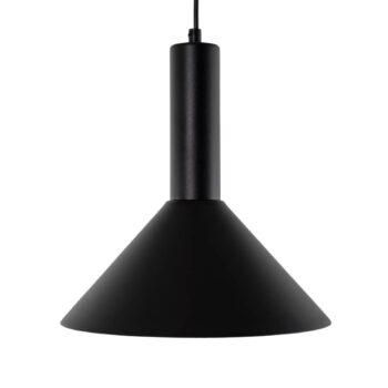 Závesné svietidlo Vitrum cone, čierne, kov, Ø 26 cm, E27