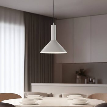 Závesné svietidlo Vitrum cone, taupe, kov, Ø 26 cm, E27