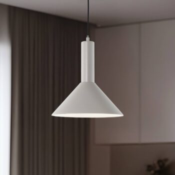 Závesné svietidlo Vitrum cone, taupe, kov, Ø 26 cm, E27